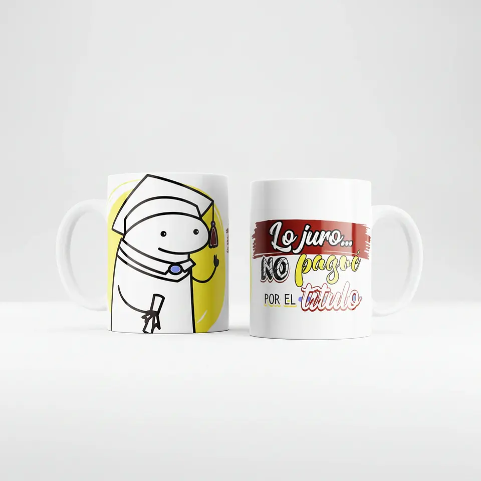 Taza blanca clásica 325 ml Graduación - Lo juro 1