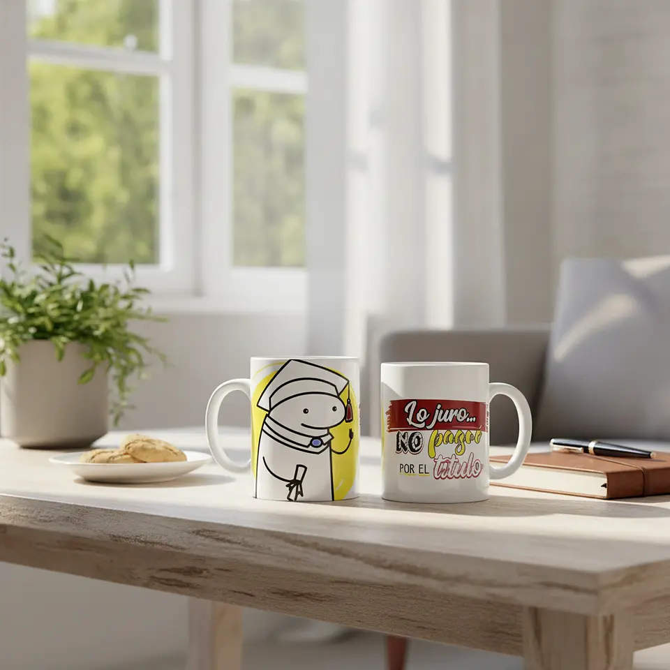 Taza blanca clásica 325 ml Graduación - Lo juro 3