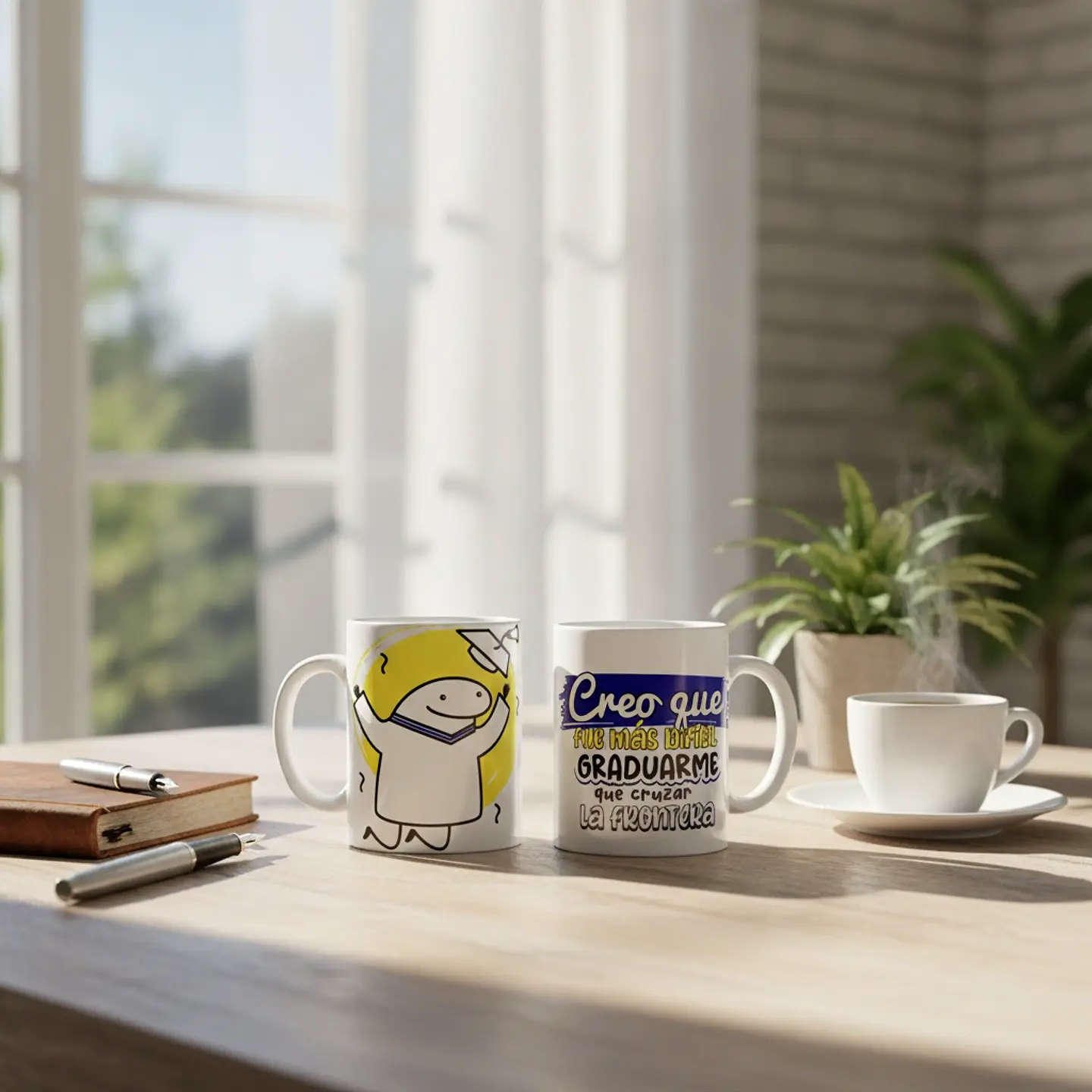 Taza blanca clásica 325 ml Graduación - Fue más difícil... 3