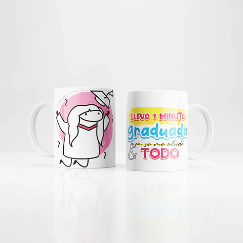 Taza blanca clásica 325 ml Graduación - Llevo 1 Minuto