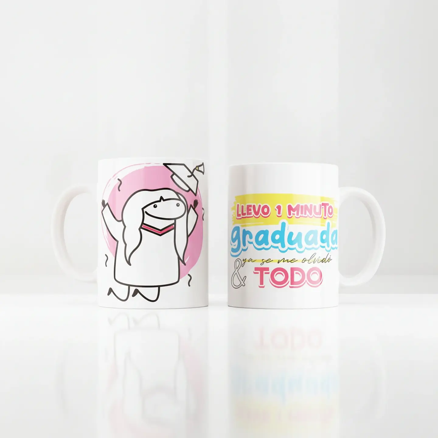 Taza blanca clásica 325 ml Graduación - Llevo 1 Minuto 11