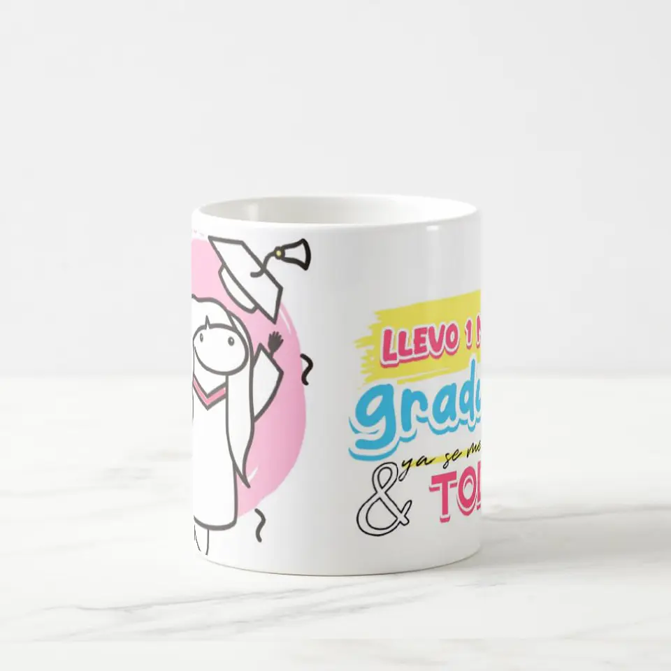 Taza blanca clásica 325 ml Graduación - Llevo 1 Minuto 7
