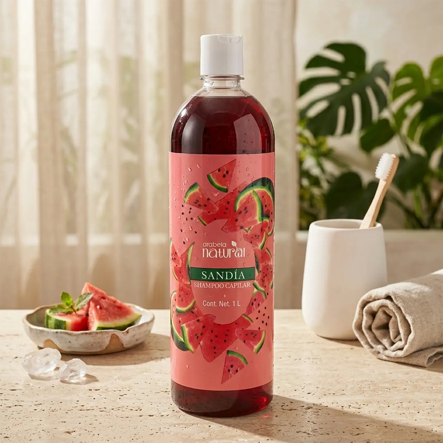 Shampoo Sandia 1 Litro Volumen y Suavidad Cabello 2