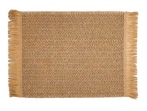 Individual de Mesa Boho Marrón 30x45 Cm Flecos Tejido