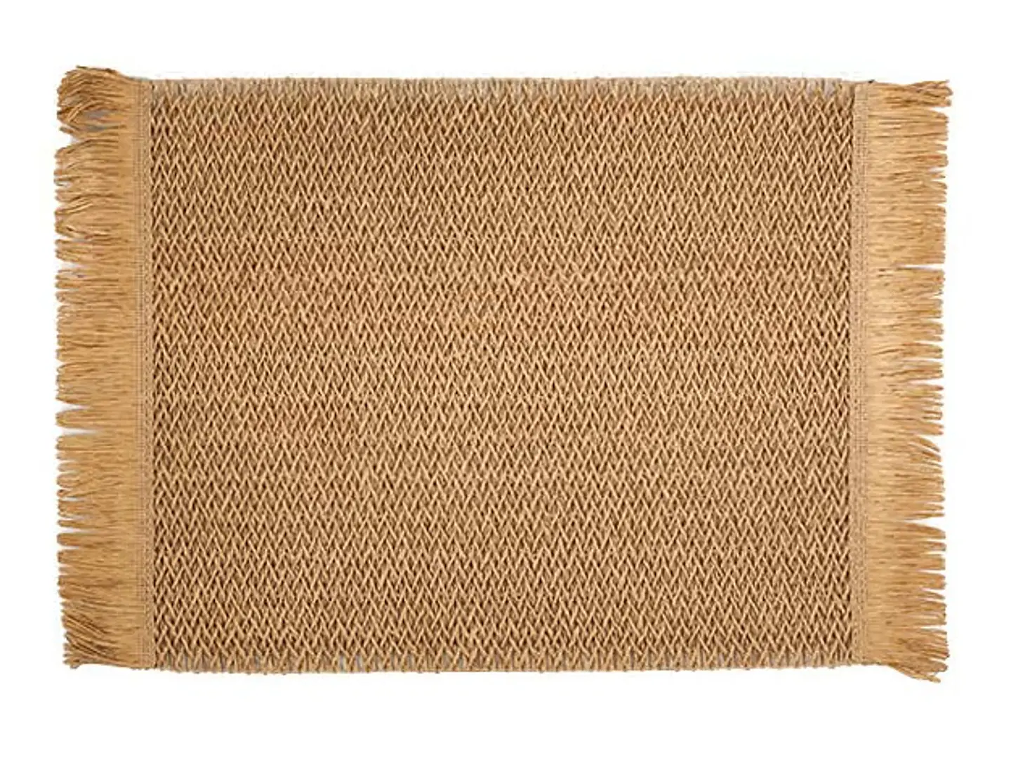 Individual de Mesa Boho Marrón 30x45 cm con Flecos Tejido 1