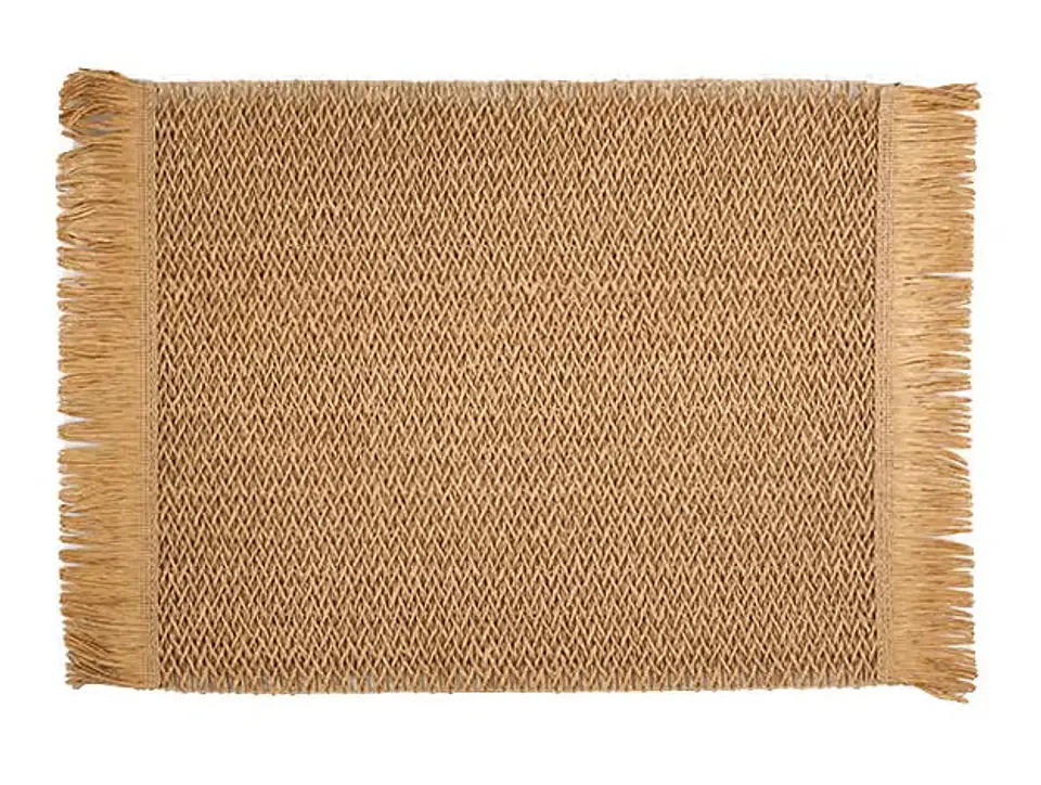 Individual de Mesa Boho Marrón 30x45 cm con Flecos Tejido 1