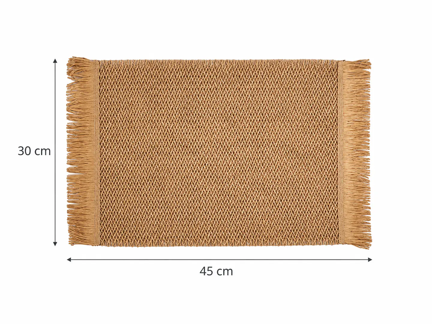 Individual de Mesa Boho Marrón 30x45 cm con Flecos Tejido 3