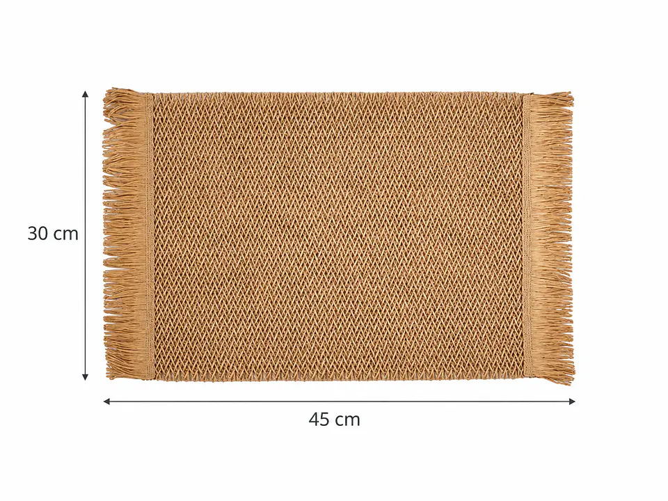 Individual de Mesa Boho Marrón 30x45 cm con Flecos Tejido 3