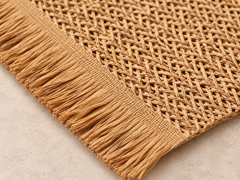 Individual de Mesa Boho Marrón 30x45 Cm Flecos Tejido
