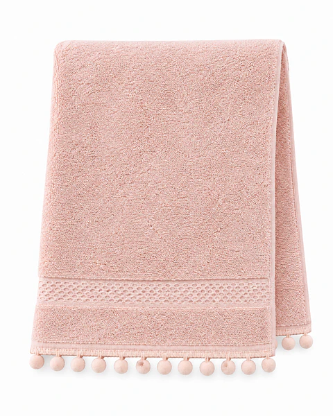 Toalla Mano 100% Algodón 34x70 Cm Rosa Pompones