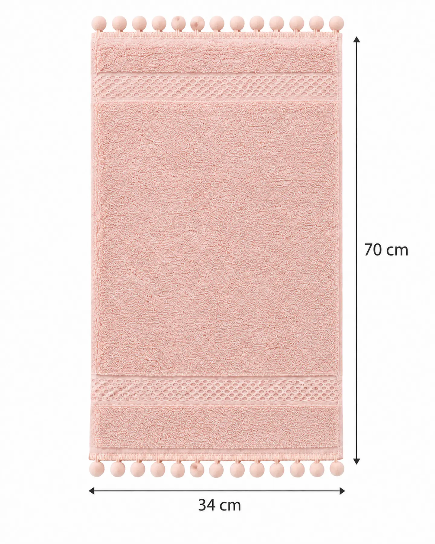 Toalla Mano 100% Algodón 34x70 Rosa Pompones 4