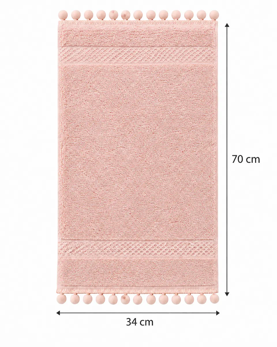 Toalla Mano 100% Algodón 34x70 Rosa Pompones 4