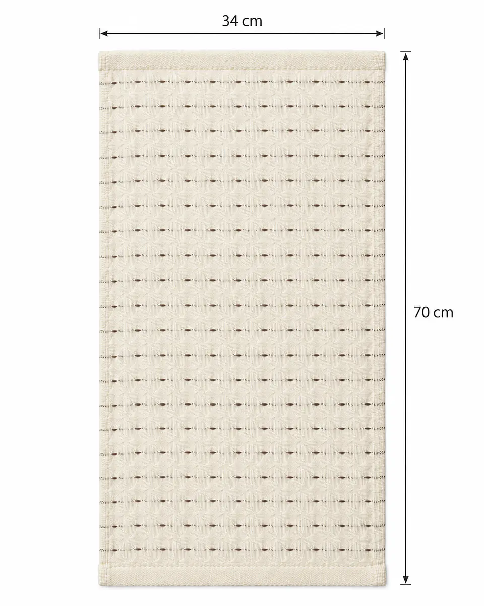 Toalla De Mano 100% Algodón 34x70 Cm Beige Diseño 4