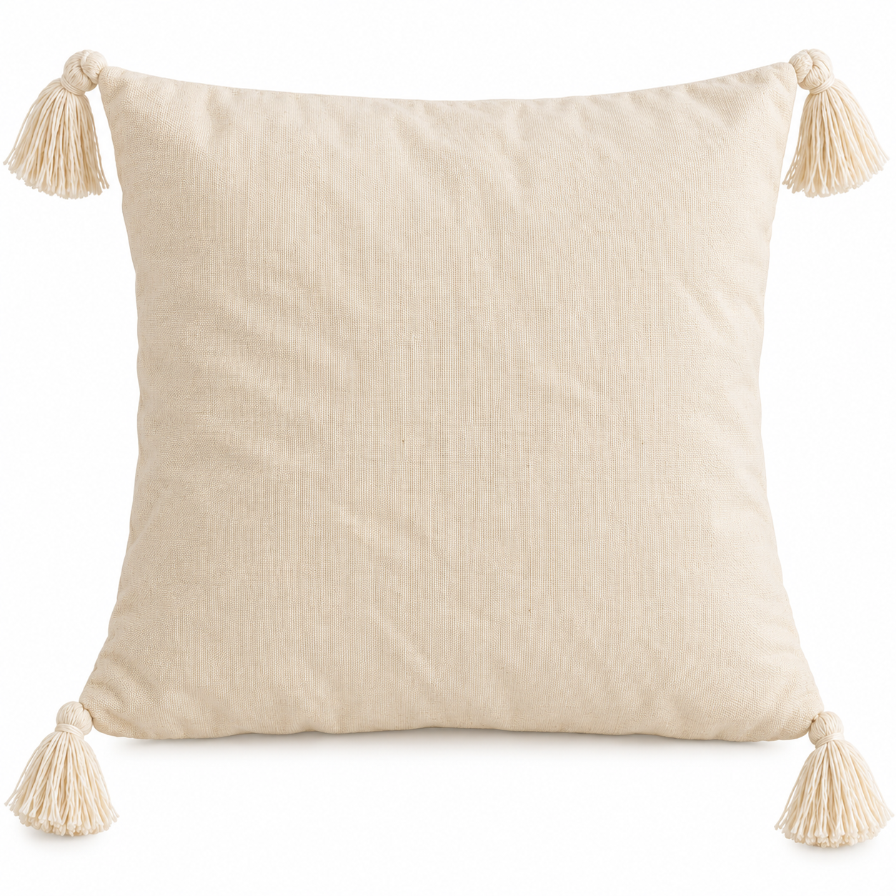 Funda de Cojín Decoración Boho Lino Beige 45x45 cm 7