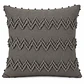 Funda De Cojín Boho 45x45 cm Gris Chevrones Tejidos - Miniatura 1