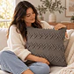 Funda De Cojín Boho 45x45 cm Gris Chevrones Tejidos - Miniatura 3