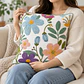 Funda De Cojín Flores Bordadas Multicolor 45x45 Cm - Miniatura 6