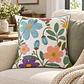 Funda De Cojín Flores Bordadas Multicolor 45x45 Cm - Miniatura 5