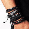 Pulsera de Cuero. Modelo Leaf black