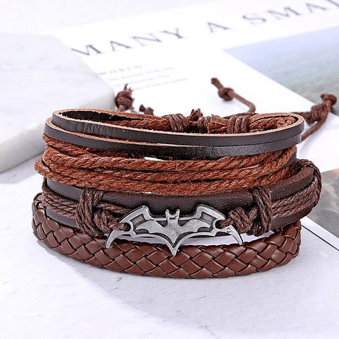 Pulsera de Cuero. Modelo Dark Knight Brown