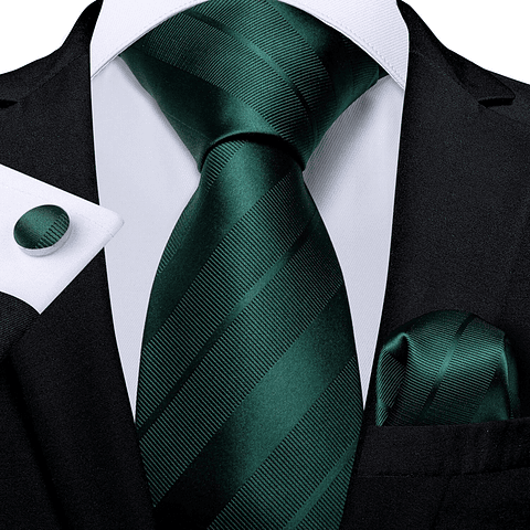 Set Corbata, paño y colleras. Modelo Emerald