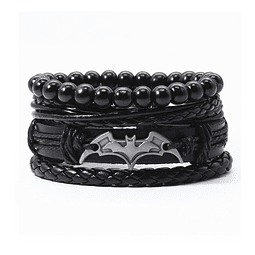 Pulsera de Cuero. Modelo Dark Knight Black