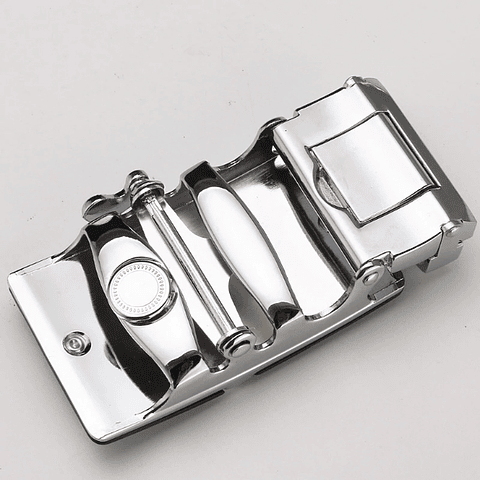 Hebilla para cinturón automático hombre. Modelo Coupe silver