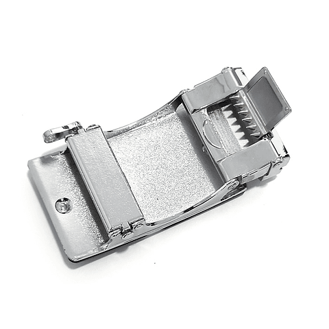 Hebilla para cinturón automático hombre. Modelo Luxury silver