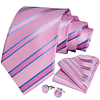 Set Corbata, paño y colleras. Modelo Rosa y Celeste