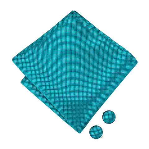 Set Corbatín, paño y colleras. Modelo Turquesa