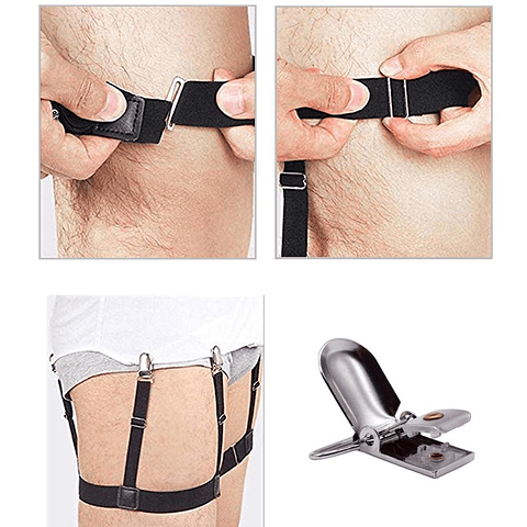 Suspensor de pierna para camisas. Negro