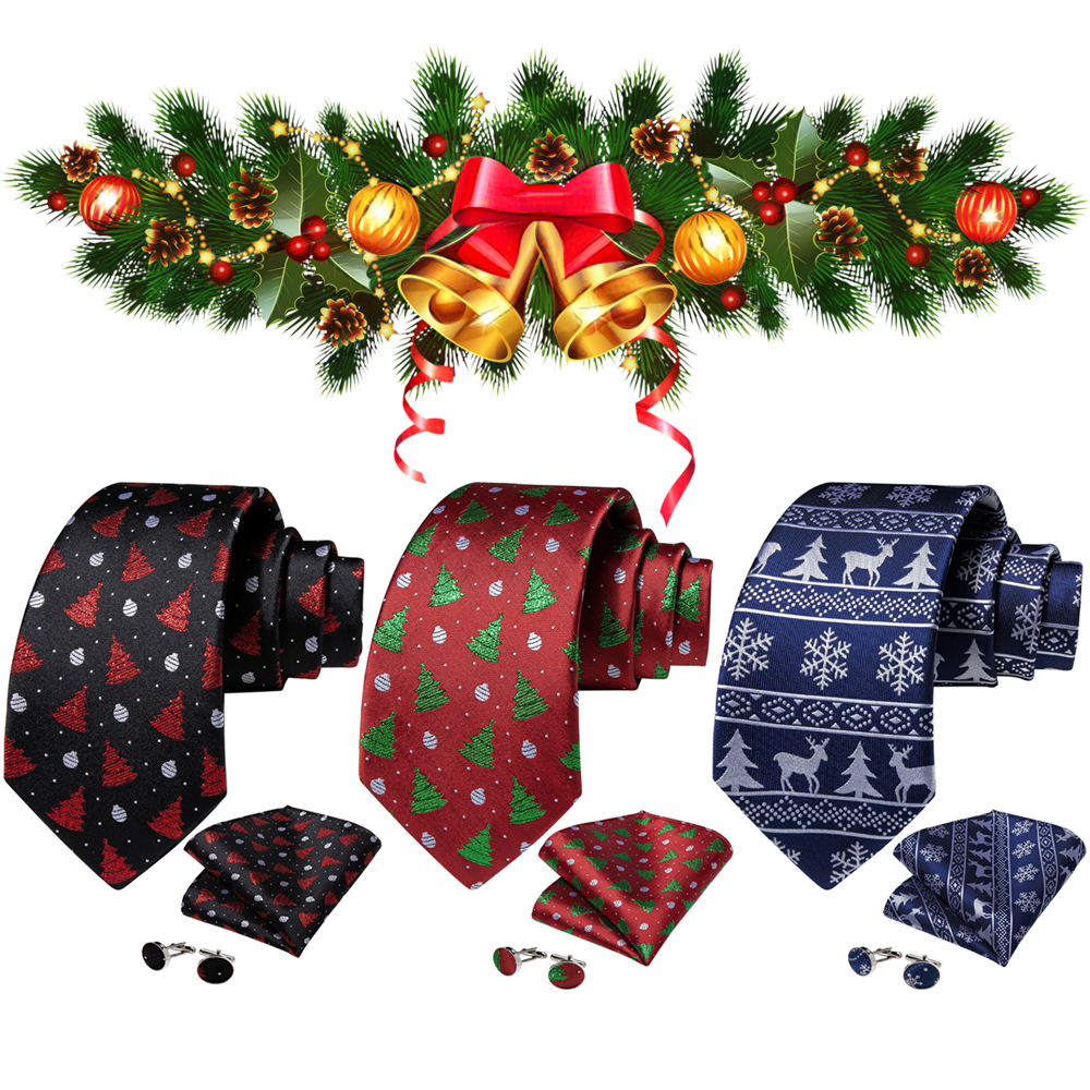 Set de  Corbata, con paño y colleras.  Modelos Navidad