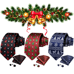 Set Corbata, paño y colleras. Modelos Navidad
