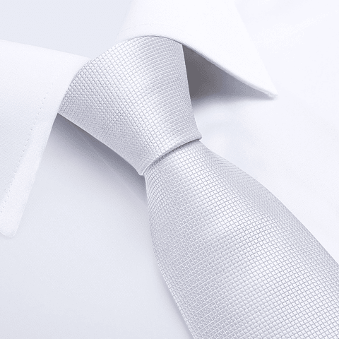 Set Corbata, paño y colleras. Modelo Blanco Classic