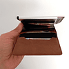 Billetera- tarjetero antiscan automático funda café oscuro