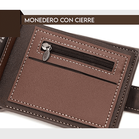 Billetera Hombre con Broche y Monedero. Modelo a elección