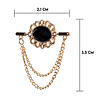 Pin Dorado cadena con Gema Negra para Corbatin - Vestuario