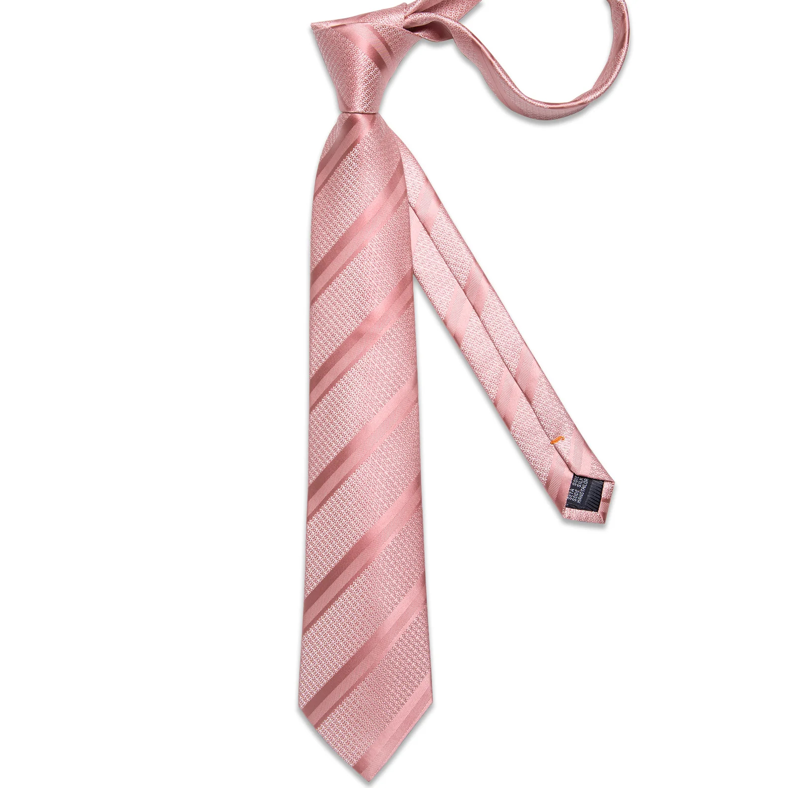 Corbata Rosada, paño y colleras set. Modelo Oro Rosa
