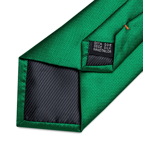 Set Corbata, paño y colleras. Modelo Verde Metálico