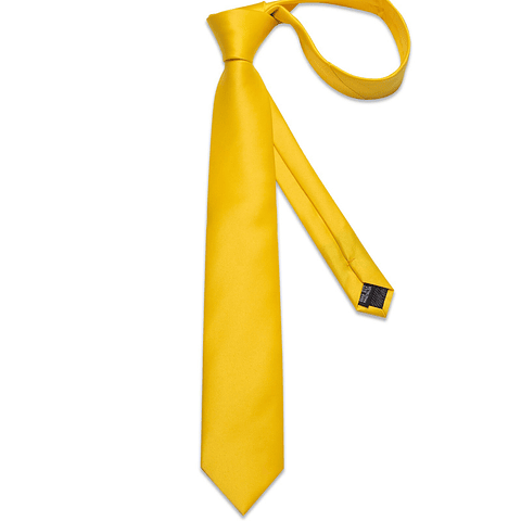 Set Corbata, paño y colleras. Modelo Amarillo Italiano