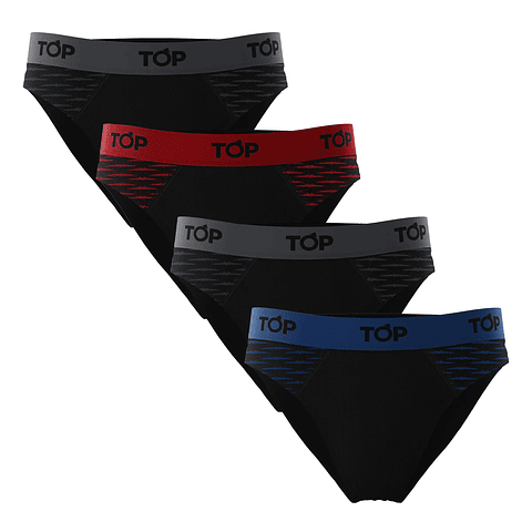 TOP Slip Microfibra Pack 4. Negro Colores