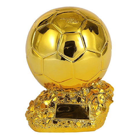 Adorno Réplica de Balón de Oro Fútbol. Resina 15 cms