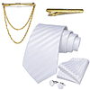 Set de Corbata con Pin cadena dorado, Clip dorado, paño y colleras