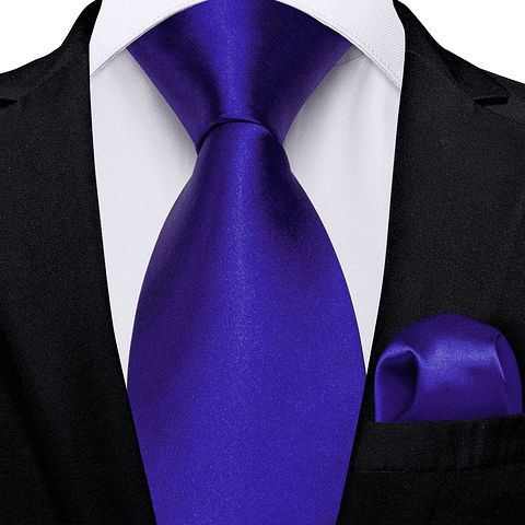 Set Corbata, paño y colleras. Modelo Azul Italiano