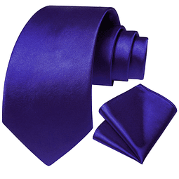 Set Corbata, paño y colleras. Modelo Azul Italiano
