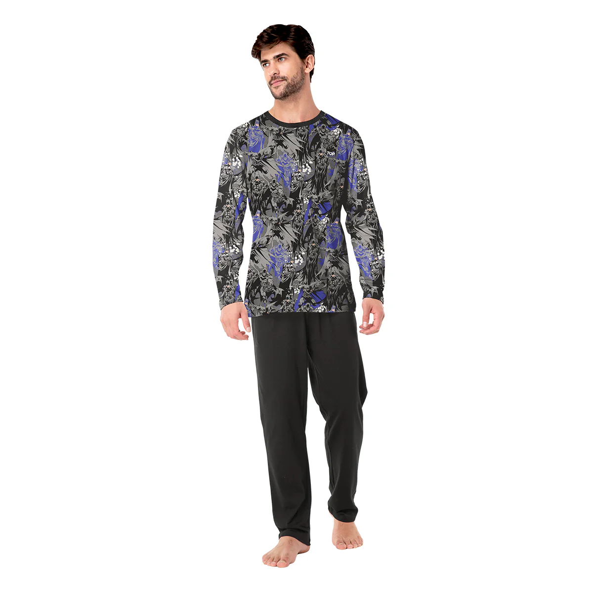 Pijama Invierno Algodón Hombre Top