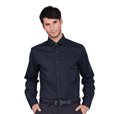 Arrow Camisa Formal Puntos Spandex. Slim Fit. Negro