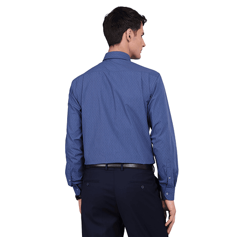 Van Heusen Camisa Formal Texturada. Slim Fit. Azul Oscuro