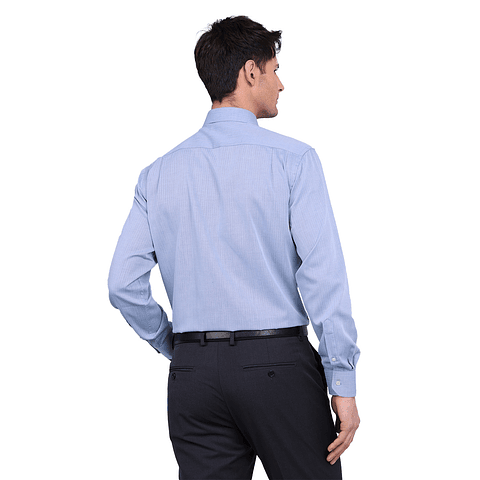 Van Heusen Camisa Formal Texturada. Tailored Fit. Azul Claro