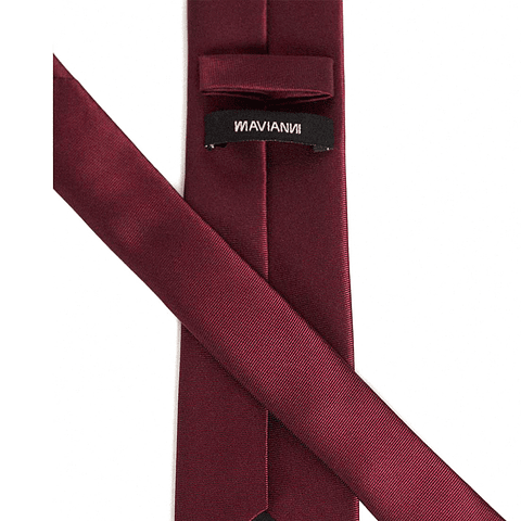 Corbata microfibra lisa clásica 7 cms Mavianni. Rojo Oscuro